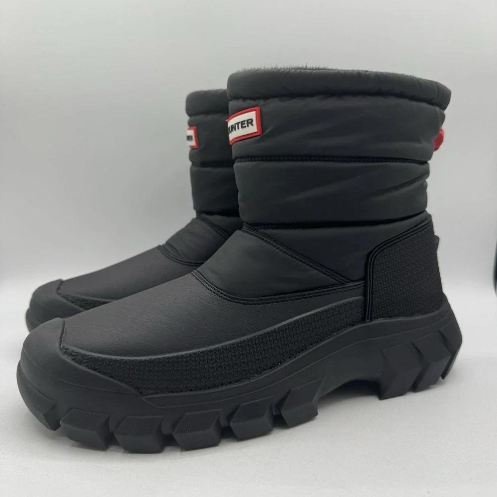Hunter Intrepid Insulated Boots Men's Size 9 Black Nylon Rubber